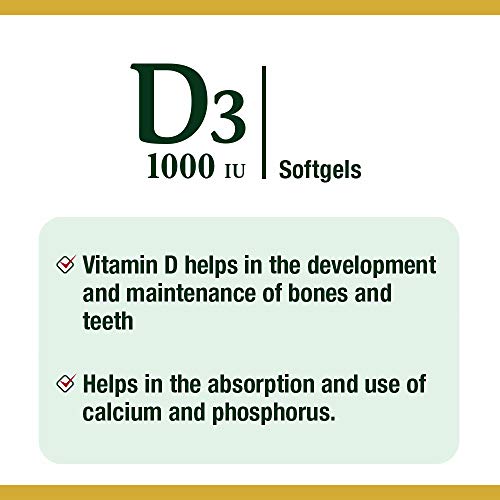 Nature's Bounty Vitamin D3 Pills and Supplement, Helps Support Immune Function, 1000iu, 500 Softgels