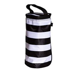 J.L. Childress Breastmilk Cooler and Baby Bottle Bag, Black/White Stripe