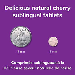 Webber Naturals Vitamin B12 2500 mcg, Quick Dissolve, 60 Tablets, Natural Cherry Flavour, Supports Energy Production and Metabolism, Vegetarian