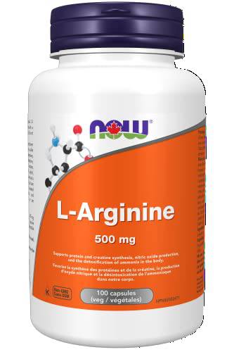 NOW Supplements L-Arginine 500mg Capsules, 100 Count