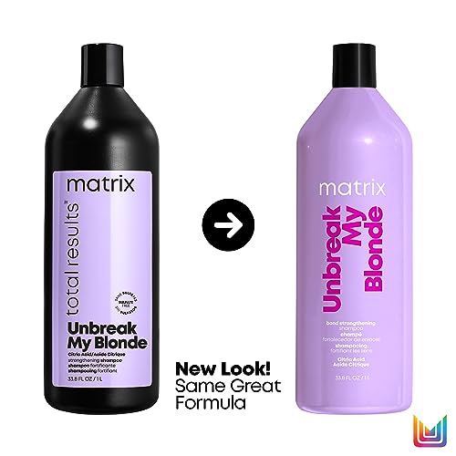 Matrix Strengthening Shampoo, Unbreak My Blonde Repairs and Adds Softness and Shine, For Damaged, Lightened and Over Processed Hair, Sulfate-Free, 100ml (Packaging May Vary)