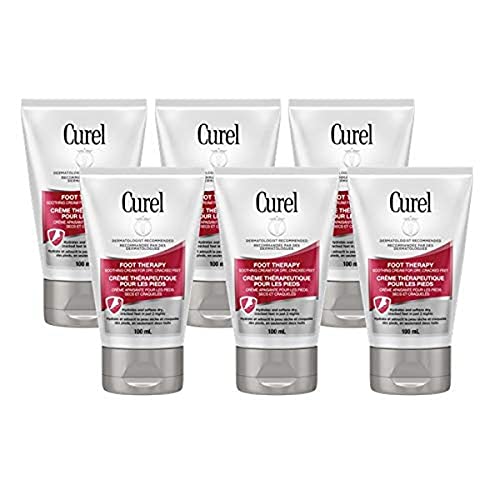 Curel Foot Therapy Cream, Bundle, Soothing Lotion for Dry Feet, Quick Absorbing, with Shea Butter, Coconut Milk, and Vitamin E (100mL x 6)