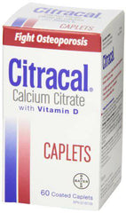 Citracal Calcium Citrate Vitamin D Caplet, 60 Count (Pack of 1)