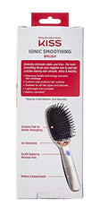 KISS Anti-Frizz Ionic Smoothing Brush, Wireless Electric Detangling Hair Brush, Detachable Cushion Pad, Includes 2 AA Batteries, Compact, Portable & Lighweight, 8oz