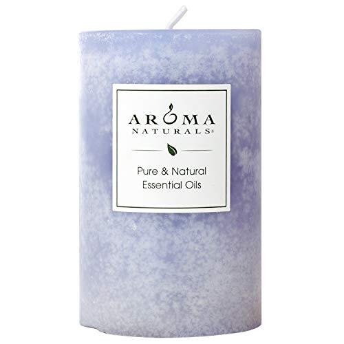 Aroma Naturals Essential Oil Tranquility Pillar Candle, 2.5" x 4", Lavender, 11 Ounce