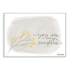 Stupell Industries Home Décor You Are My Sunshine Yellow Flower Illustration Wall Plaque Art, 10 x 0.5 x 15