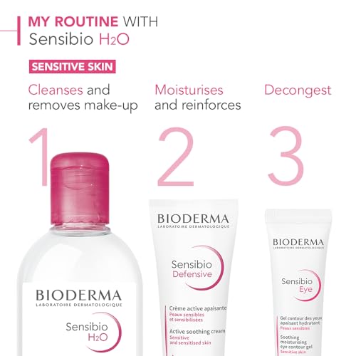 Bioderma Sensibio H2O Soothing Micellar Cleansing Water and Makeup Removing Solution for Sensitive Skin - Face and Eyes - 3.3 FL.OZ.