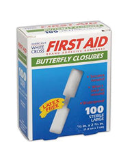 AM WHT CRS MP60333 American White Cross Medium and Large Butterfly Wound Closures, 0.5" x 2.75", Flesh (Pack of 100)