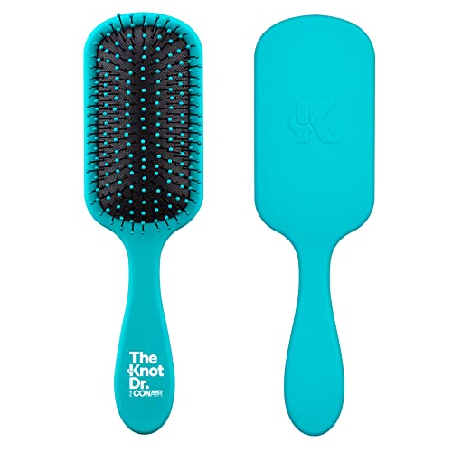 The Knot Dr. for Conair Hair Brush, Wet and Dry Detangler, Removes Knots and Tangles, For All Hair Types, Blue