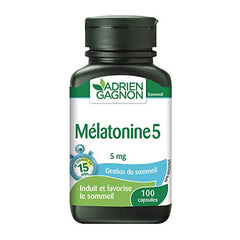 Adrien Gagnon - Melatonin 5 mg, for Faster and Deeper Sleep, 100 Capsules