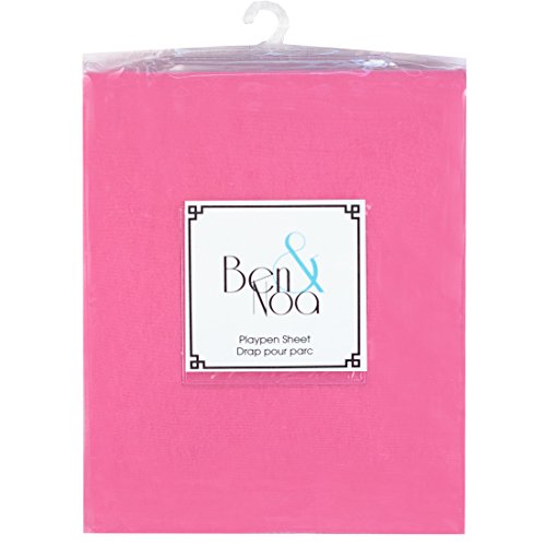 Ben & Noa Pack N Play Playard Sheet, 100% Breathable Jersey Cotton, Made in Canada, Ballet Pink