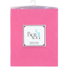 Ben & Noa Pack N Play Playard Sheet, 100% Breathable Jersey Cotton, Made in Canada, Ballet Pink