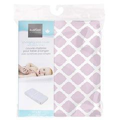 Kushies Baby Contour Change Pad Cover Ultra Soft 100% Cotton Flannel, Made in Canada, Pink Lattice