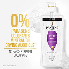 PANTENE PRO-V Volume & Fullness Shampoo 27.7 oz/ 820 mL + Conditioner 25.1 oz/745 mL + Rescue Shot 0.5 oz/15 mL