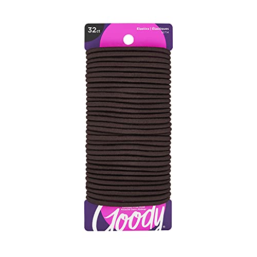 Goody Ouchless Women's Braided Elastics, Brown, (Pack of 1) 4MM for Medium Hair