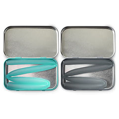 Evenflo GoSili X-Long Straw Tins, 2pk, Sea/Fog Multicolor