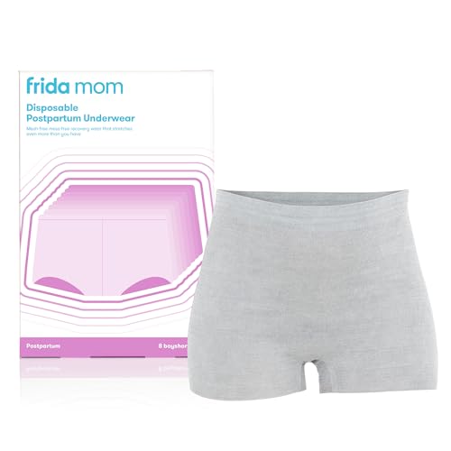 Frida mom Disposable Postpartum Underwear (Without pad) | Super Soft, Stretchy, Breathable, Wicking, Latex-Free, Boyshort Cut | 8-Count