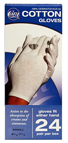 CARA Moisturizing Eczema Cotton Gloves, Small, 24 Pair