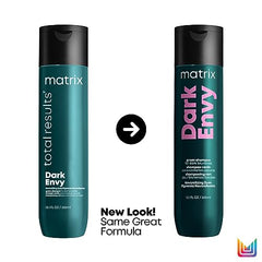 Matrix Shampoo, Dark Envy Color-Depositing Green Shampoo,Neutralizing Red Undertones in Dark Brown or Black Hair, Cleanses and Tones,Cool,Glossy Finish,For Dark Brunette Hair,300ml(Packaging May Vary)