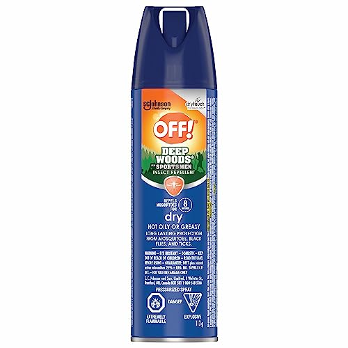 OFF! Deep Woods Dry Insect and Mosquito Repellent, Bug Spray Ideal for Camping, Hiking and Hunting, Up to 8 Hours of Protection, 113g