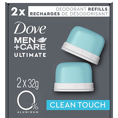 Dove Men+Care Ultimate 0% aluminum Refillable Deodorant Kit for long-lasting freshness Clean Touch deodorant for men with 48h odour protection 32 g pack of 2