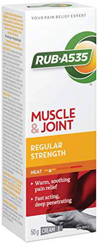 RUB·A535 Muscle & Joint Pain Relieving Heat Cream, Regular Strength, 50-g