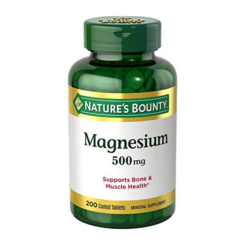 Nature’s Bounty Magnesium, Bone and Muscle Health, Tablets, 500 mg, 200 Ct