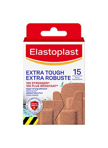 ELASTOPLAST Heavy Fabric Waterproof Adhesive Bandages, 15 Assorted Shapes