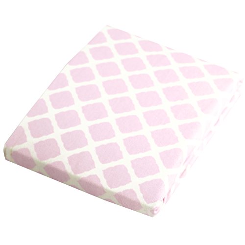 Kushies Baby Contour Change Pad Cover Ultra Soft 100% Cotton Flannel, Made in Canada, Pink Lattice