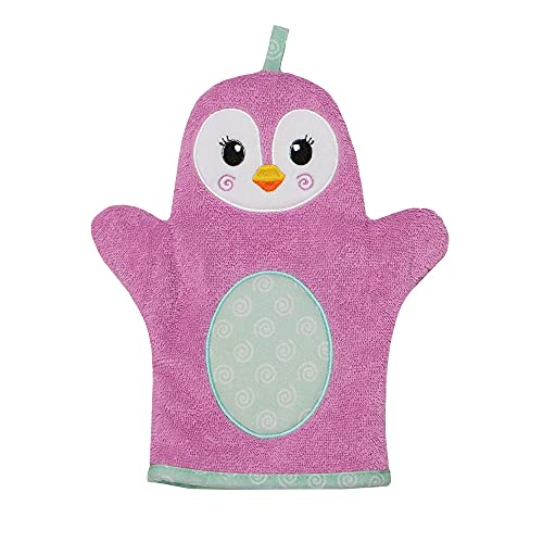 Zoocchini Baby Snow Terry Bath Mitt - Penny Penguin 0-18M