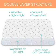 Kushies Deluxe Waterproof Changing Pad Liners - 20 x 30 inches Baby Changing Table Liners - Baby Changing Pads - Diaper Changing Flat Liner Pad Waterproof Portable (Grey Scribble)