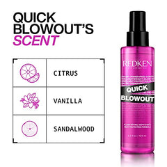 Redken Quick Blowout Heat Protection Spray for All Hair Types | Reduces blow dry time | Blowdry spray,125ml.