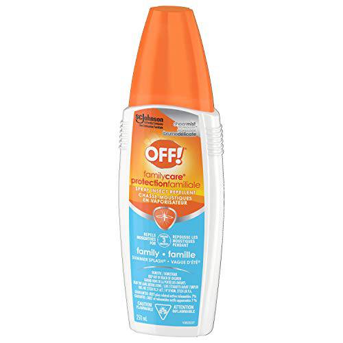 OFF FamilyCare Insect and Mosquito Repellent with Summer Scent, Bug Spray Safe on Outer Surfaces of Clothing, 250 mL, (Packaging May Vary)