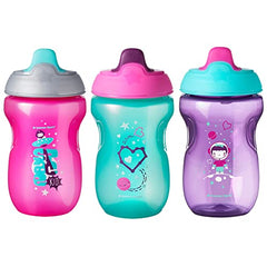 Tommee Tippee Non-Spill Toddler Sippee Cup, 9+ Months, 10 Oz, 3 Count, Girl