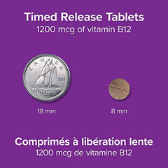 Webber Naturals Vitamin B12 1200 mcg, Timed Release, 80 Tablets, Supports Energy Production and Metabolism, Vegan