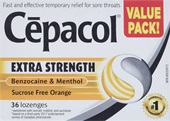 Cepacol® Extra Strength Sucrose Free Orange Value Pack, Sore Throat Lozenges, 36 ct
