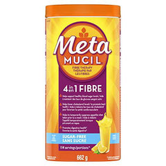 Metamucil, Daily Psyllium Husk Powder Supplement, Sugar-Free, 4-in-1 Fiber for Digestive Health, Orange Smooth Flavored Drink, 114 Servings