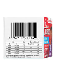 TYLENOL Children's Fever and Sore Throat Pain Chewables, Relieves Fever and Sore Throat Pain 20ct, Grape Flavour, For ages 6-11yrs