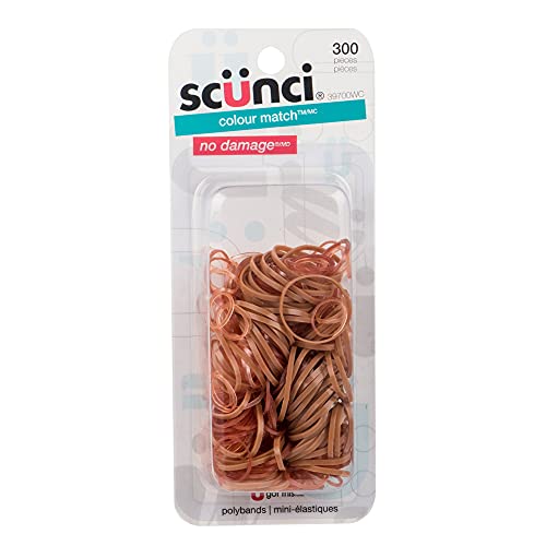 Scunci 300-Pc Value Pack Blonde Polyband Hair Elastics (39700Wc), 300 Count