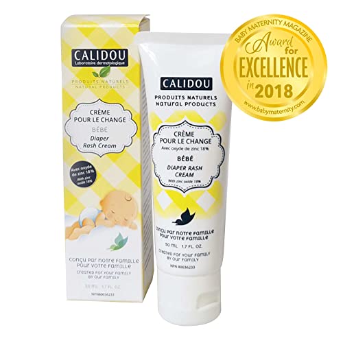 CALIDOU Diaper Rash Cream with zinc oxide 18% | 100% natural | prevent, sooth and treat irritations | Health Canada certificated | 50 ml