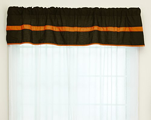 Baby Doll Bedding Solid Stripe Window Valance, Brown/Orange