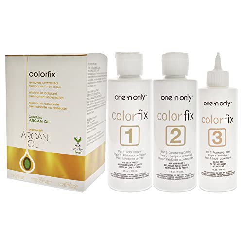 ONE 'N ONLY Argan Colorfix Color Remover 4oz Color Reducer, 4oz Conditioning Catalyst, 4oz Processing Lotion Unisex 3 Pc