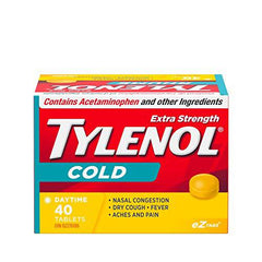 TYLENOL Extra Strength Cold eZ Tabs, Relieves Cold symptoms, Daytime, 40ct