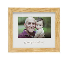 Kate & Milo Grandpa & Me Frame, Grandparent Keepsake Baby Frame, Gender-Neutral Nursery Décor Wall Art, 4x6 Photo Insert, Wood