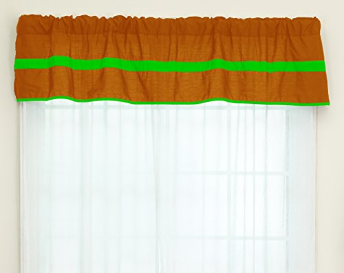 Baby Doll Bedding Solid Stripe Window Valance, Orange/Apple