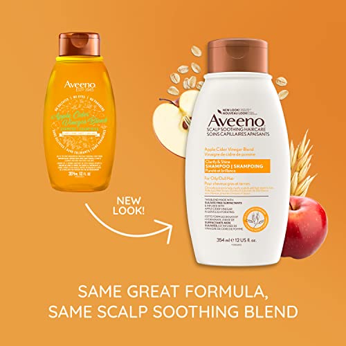 Aveeno Apple Cider Vinegar Clarifying Shampoo, Shine Enhancing, 354 milliliters, Packaging may vary