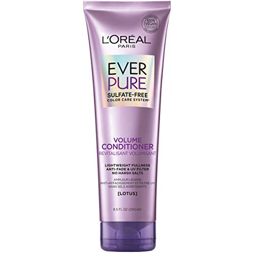 L'Oreal Paris EverPure Volume Conditioner for Flat, Thin, or Color-treated Hair. Vegan. Sulfate-free, paraben-free, silicone-free, free of harsh salts. With Lotus extract., 250 ml (Pack of 1)
