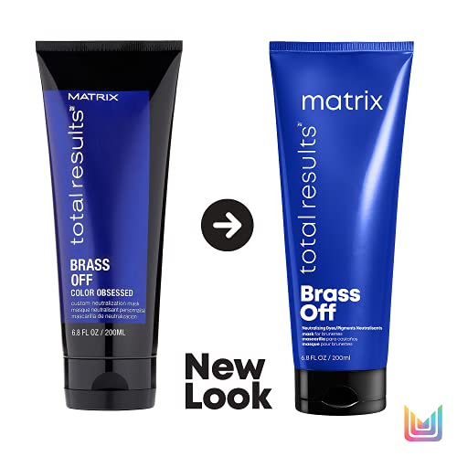 Matrix Total Results Hair Mask, Brass Off Color Depositing Custom Neutralization Hair Mask, For Color-Treated Hair, Repairs Damaged Hair and Protects Fragile Hair, 200ml (Packaging May Vary)