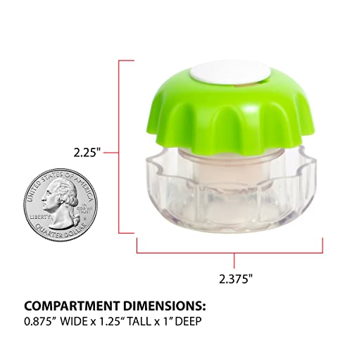 EZY DOSE Crush Pill, Vitamins, Tablets Crusher and Grinder, Storage Compartment, Green, Small