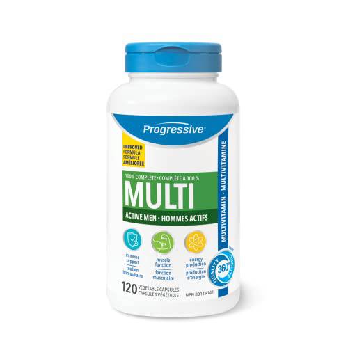 Progressive Multivitamin for Active Men 120 Count, With Ashwagandha & Siberian Ginseng